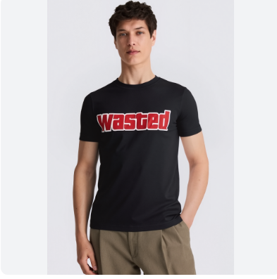 Classic Black Graphic T-Shirt – Premium Cotton Comfort