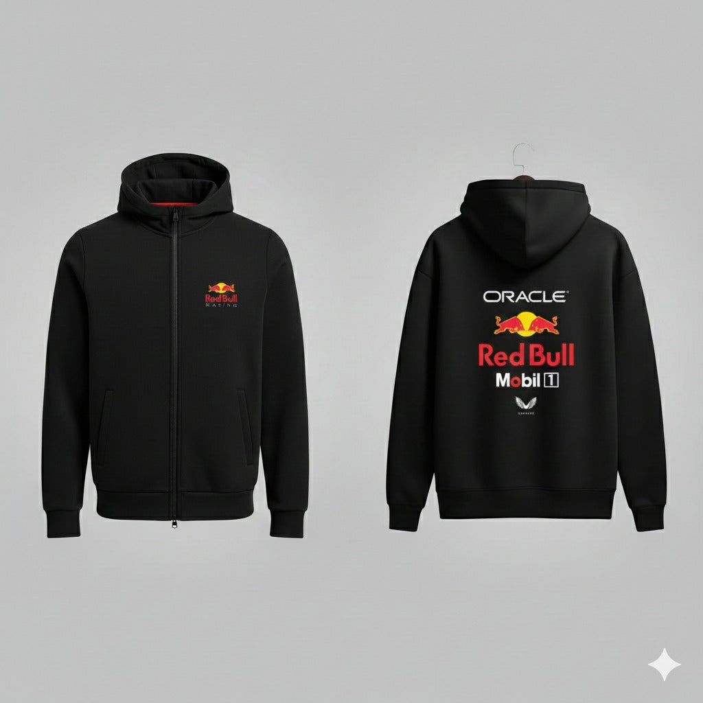 REDBULL RACING ZIPPER 100% COTTON BLACK COLOR