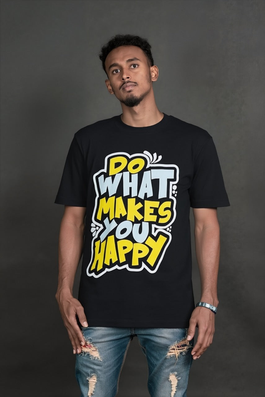 Blue Graphic Dropshoulder – 100% Cotton, Relaxed Fit